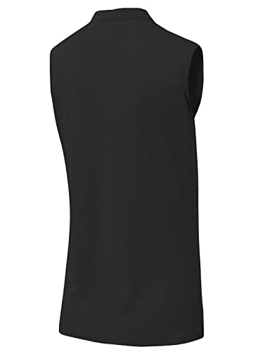 Rdruko Women's Golf Shirts Sleeveless Dry Fit V-Neck Running Activewear Polo Shirts(Black, Us M) #TOP7