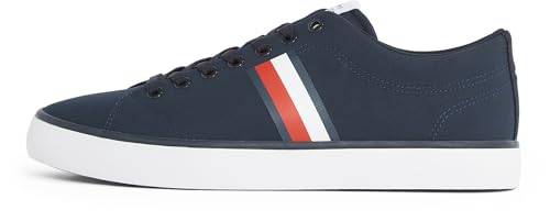 Tommy Hilfiger Sneaker con Suela Vulcanizada Hombre Core Stripes Mesh Low Top, Azul (Desert Sky), 41