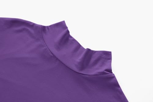 Image of Kindcall Womens Slim Fitted Mock Turtleneck Tops Long Sleeve Lightweight Base Layer Shirts