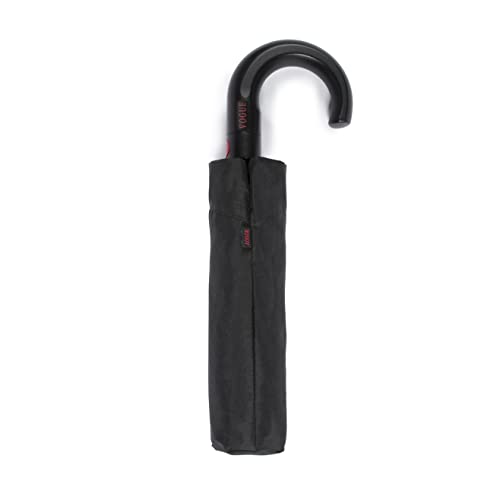 VOGUE - Paraguas Caballero plegable elegante puño curvo. Confeccionado con Tejido Pongee. Paraguas Anti-Viento (Wind Proof) con apertura automática Cover