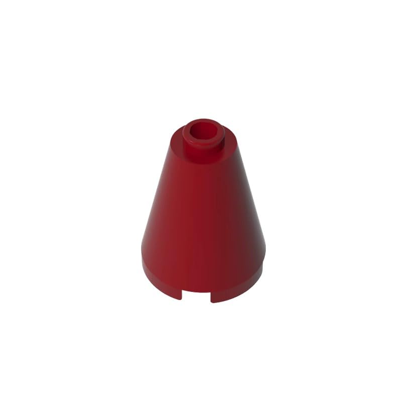 Gobricks 14918 Round Brick Cone 2x2x2 with Blocked Open Stud 50 Pieces GDS-746 Compatible with Lego Building Blocks Color:Dark Red — image 1