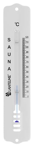 Lantelme Saunathermometer Metall 20cm Temperaturanzeige bis 120°C Farbe Weiß | Analog Sauna Thermometer Zubehör für Wellness Entspannung beim Saunen | Saunazubehör Hitzebeständig