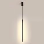 Modern Black Metal LED Linear Pendant Light Long Tube Hanging Lamp for Bedroom & Living Room Stylish Ceiling Fixture Contemporary Chandelier