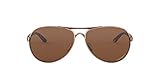 Oakley Women's OO4079 Feedback Pilot Sunglasses, Rose Gold/Prizm Tungsten Polarized, 59 mm