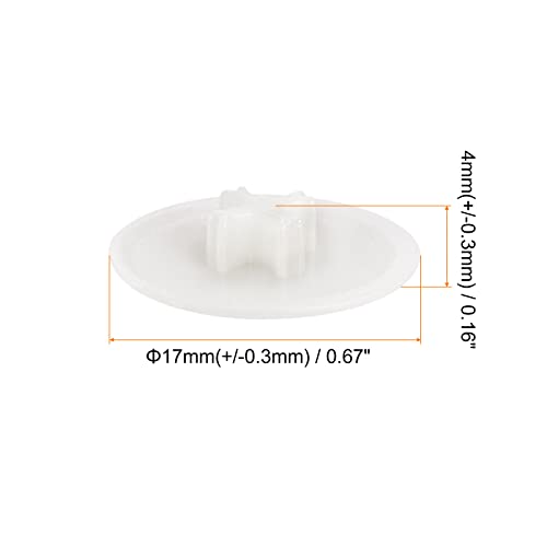 sourcing map 40 Stück Schraubkappen Abdeckungen 17 x 4 mm Kunststoff Schrauben Dekorationsabdeckung für Kreuzschlitz Nocken Befestigungsmutter, selbstschneidende Schraube, weiß