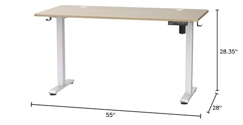 Image of ErGear Height Adjustable Electric Standing Desk, 55 x 28 Inches Sit Stand up Desk, Memory Computer Home Office Desk, Natural