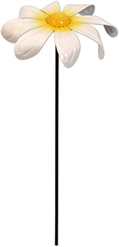 Sunset Vista Designs Garden Nature in Motion Spinner Garden Stake, 18.25-Inch, White Daisy