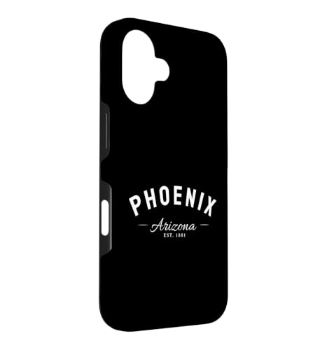 Graphisme rétro Vintage de Phoenix Arizona au Coucher du Soleil dans Le désert Coque pour iPhone 16 – vue 3