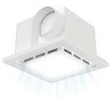 VntSmt Bathroom Exhaust Fan with 6000K Light & Humidity Sensor (120-90CFM), 1.0 Sone, Auto Speed, 4' Duct Ceiling Vent Fan for Bathroom Home