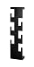 Produktbild HAKU Möbel Wandgarderobe schwarz, Stahl - Maße: B 15 cm x H 60 cm x T 8 cm, Style: Modern