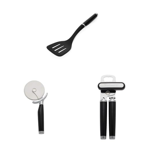 KitchenAid Classic Slotted Turner, 13.66-Inch & Pizza Wheel & Can Opener Set