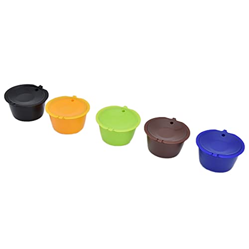Qcwwy 5 Cápsulas de café Reutilizables, Cápsulas de café con Cuchara, Acero Inoxidable 304, Capacidad de 50 Ml, 5 de Reutilizables, Electrodomésticos de Recargables