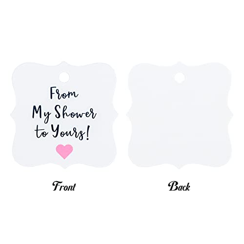 100Pcs Baby Shower Favor Tags,From My Shower To Yours Tags ! Paper Gift Tags Kraft Hang Tags With Natural Jute Twine #TOP3
