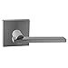 Bravura Hardware 943 Raleigh Lever Passage Lockset with Modern Square Trim Reversible Adjustable Door Handle Lever for Hallway/Office, Satin Nickel