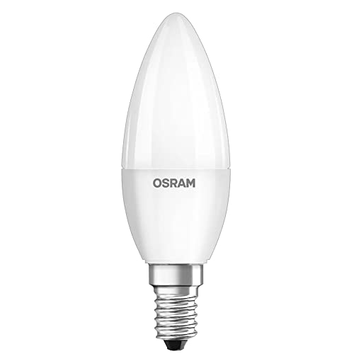 Osram Lamps LED Base Classic B Lampe, in Kerzenform mit E14-Sockel, nicht dimmbar, Ersetzt 5.5W = 40 Watt, Matt, Warmweiß - 2700 Kelvin, 4 Stück (1er Pack)