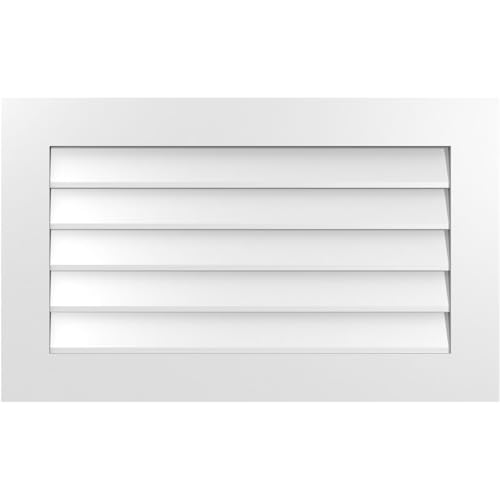 36"W x 22"H Vertical Surface Mount PVC Gable Vent: Non-Functional, w/ 3-1/2"W x 1"H Standard Frame