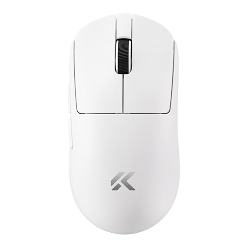 MCHOSE A7 V2 Ultra Wireless Gaming Mouse, Tri-Mode Connection, 59 Grams, PAW3950 TI Custom 42K DPI Sensor, Wired/Wireless Dual 8K Polling, 130 Hour Battery Life - White
