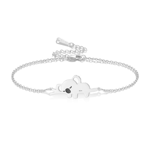 VASSAGO Bracelet koala en acier inoxydable pour femme - Cadeau pour les amoureux des animaux - Cadeau pour adolescentes et amis (or)