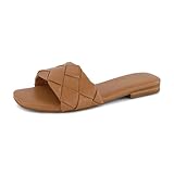 Top 10 Best Wide Sandals For Women Reviews & Comparison | Updated 16 CUSHIONAIRE Franca Woven Slide Sandals Women Dressy or Casual with Memory Foam | Comfortable Summer Shoes for Women | Lightweight Slip-On Flat Sandals | Wide Widths Available, TAN 6.5W