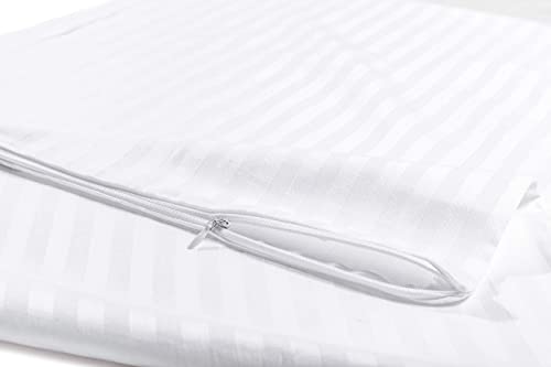 Faunna King Size Zippered Pillow Cover 4 Pack - 100% Cotton Soft White Stripes Pillow Protector- Quiet And Comfortable Bed Pillowcase #TOP7