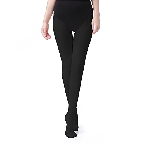 Image of UTTPLL Women's Run Resistant 80 Denier Tights Solid Color Dance Stockings Soft Semi Opaque Footed Pantyhose High Waist Tight