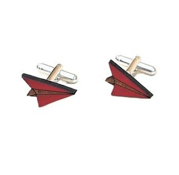 Sastree Gemelos Avión Originales Hombre | Edición Limitada Sas365 (Solo 365 Unidades) | Madera Sostenible Pintados a Mano | Detalle Exclusivo Viajeros | Detalle pilotos y azafatos (Rojo)