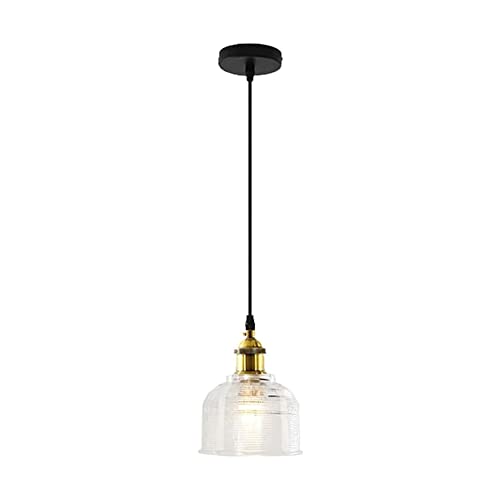 Lustre suspension vintage industriel en verre marron luminaire de plafond rétro