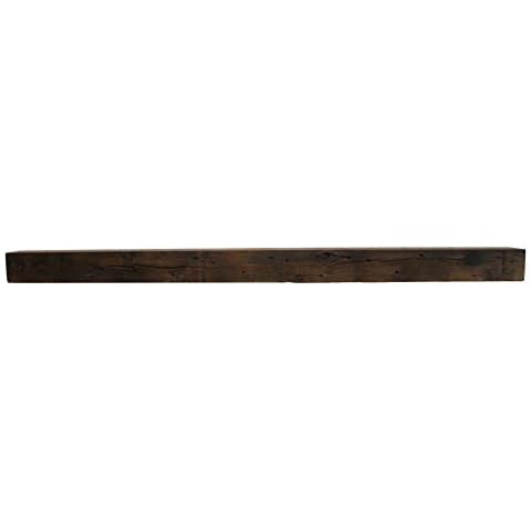 joelsantiques 2213-5x5.5x84 Reclaimed Floating Mantel, Heavy Duty, Easy Hang, Solid Wood, Rustic, USA Handmade Cover