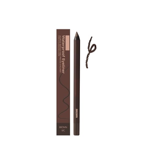 24 horas delineador de ojos resistente al agua, lápiz de ojos impermeable, lápiz de ojos resistente al agua, maquillaje natural, resistente al sudor, suave, para mujeres (marrón)