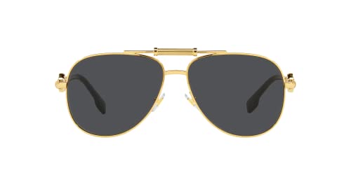 Versace Unisex Sunglasses Gold Frame, Dark Grey Lenses, 59Mm #TOP2