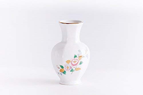やまこう 国産 陶器 ■ 花柄六角 5寸 牡丹 ■ 2本組 ■ 花瓶 ■ 仏壇 お盆 お彼岸 お墓参り 供養 ■ サイズ約 (cm) 高さ15 差込内径3.5 胴張9 底径5.5