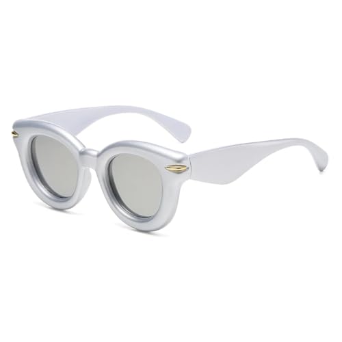 Lunettes de soleil ovales tendance look rétro avec rivets femme