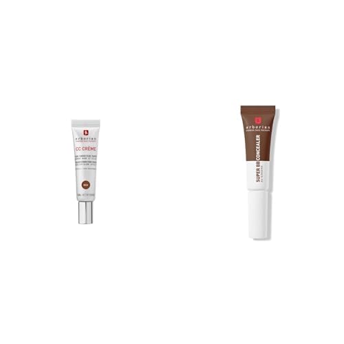 Erborian - CC Cream con Centella Asiatica Rich 15 ml - Crema Correctora de Color + Super BB Concealer Chocolat 10 ml - Corrector de Tratamiento de Alta Cobertura Enriquecido