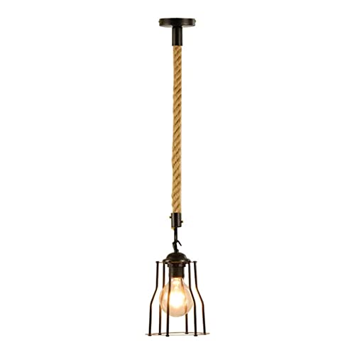 Lustre rétro vintage avec câble ajustable et douille E27 pour abat-jour cage loft