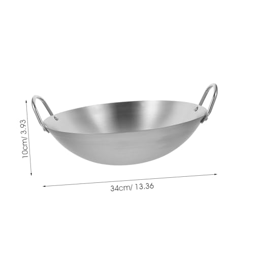 Wok de acero inoxidable Garneck con doble mango resistente miniatura 2