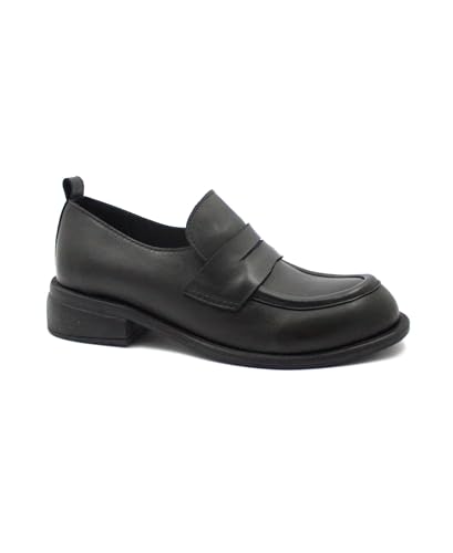 Chaussure à enfiler talon universitaire femme noir WZ6804 chic