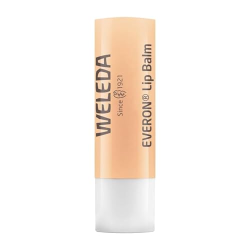 Weleda – Protector Labial Everon, Bálsamo Natural, Nutre y Regenera los Labios Secos y Agrietados, con Aceite de Jojoba, Brillo Natural, Aroma Vainilla y Rosas – 4,8 g