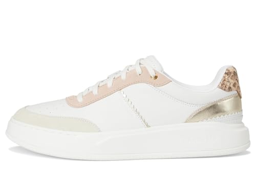 Cole Haan Cole Haan Women's Grandpro Carissa Sneakers, White/Silver Birchsuede/Soft Gold, 8-B US