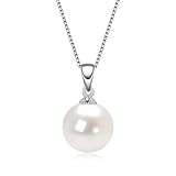 DENGGUANG Collar de perlas simples para mujer, Plata