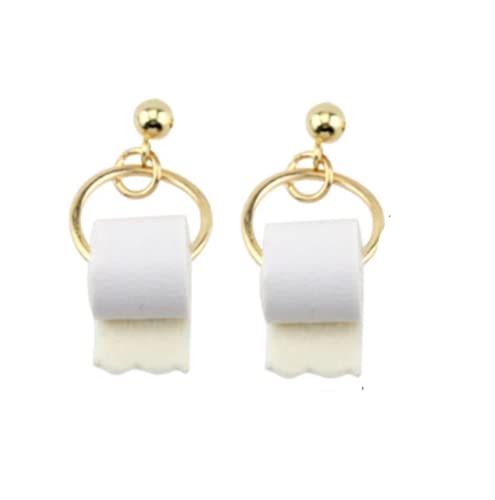CrownOfRibbons Boucles d'oreilles Fantaisie Amusantes, Bijoux en Rouleau de Papier Toilette, Mignon, Funky, Cool