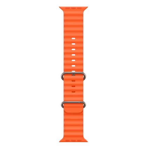 Image of Apple Watch Ultra 2 [GPS + Cellular, 49mm] - Rugged Titanium Case with Orange Ocean Band, One Size (Renewed Premium)
