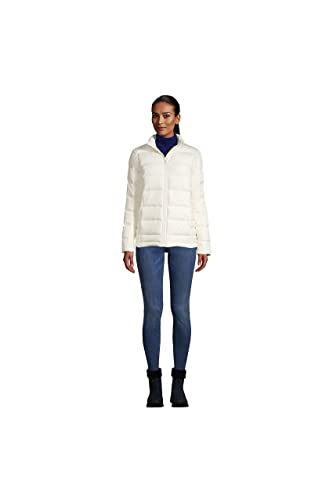 Lands' End Womens Puffer Down Jacket Ivory Regular Medium #TOP3