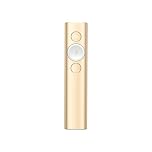 Logitech Spotlight Wireless Presentation Remote, 2.4 GHz and Bluetooth, USB-Receiver, Digital Laser Pointer, 30-Meter Operating Range, Dual Connectivity, Timer, PC/Mac/Android/iOS - Gold/White