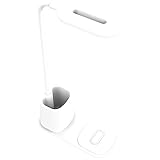 STOBOK Lámpara de Escritorio Led con Cargador Inalámbrico Portalápices Lámparas de Escritorio Que Cuidan La Vista Lámpara de Mesa Led de Control...