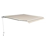 Outsunny Gelenkarmmarkise 4,5 x 3m, verstellbar, mit Kurbel, Beige