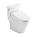 TOTO?WASHLET+? Legato One-Piece Elongated 1.28 GPF Toilet and WASHLET C5 Bidet Seat, Cotton White - MW6243084CEFG#01