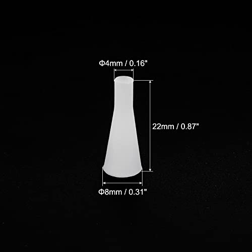 Image of MECCANIXITY Silicone Rubber Tapered Plug 4mm to 8mm Solid White for Powder Coating, Painting, Anodizing, Plating, Sandblasting, Laboratory Use 20 Pieces