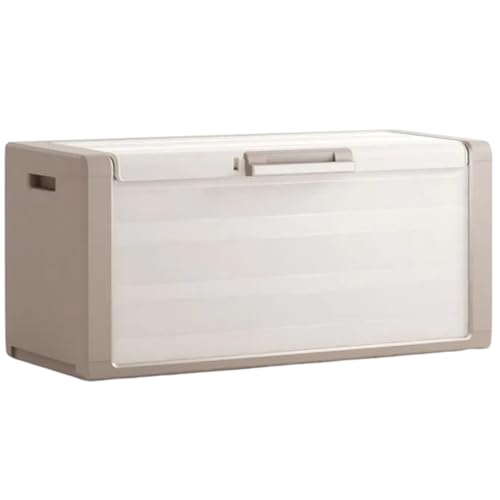 EffeDecor Baule Cassapanca in Resina Resistente Sabbia/Beige Predisposizione Lucchettabile Portaoggetti