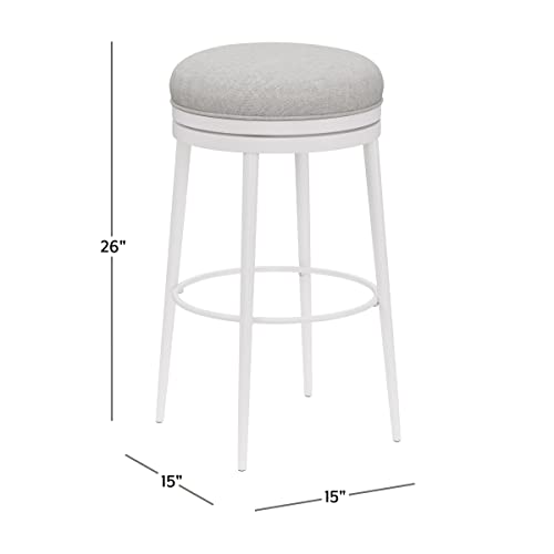Hillsdale Aubrie Swivel Backless Counter Height Stool, Off White #TOP2