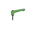 Kipp 06610-2A286X35 Plastic Adjustable Handle with 1/4-20" External Thread,"Novo Grip" Style, Steel Components, Inch, 35 mm Screw Length, Size 2, Signal Green Color